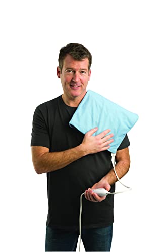 TheraCare Electric Heating Pad - Dry Heat Therapy | 4 Adjustable Heat Settings | Blue