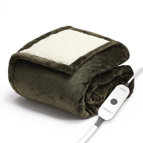 Sunbeam Warm and Cozy Electric Blanket for Couch and Bed, 50" x 60", 4 Heat Settings