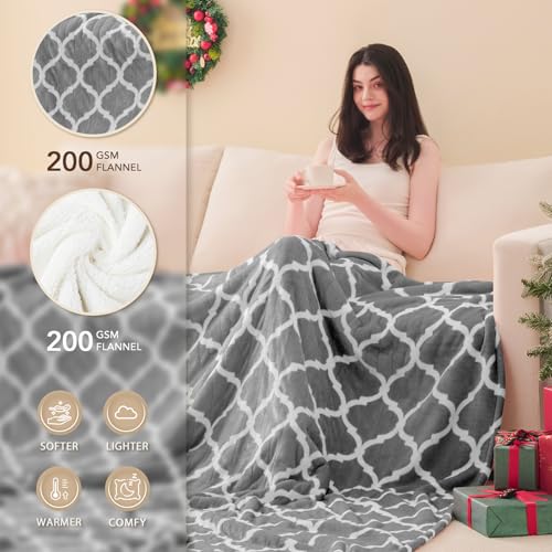 Homemate 50"x60" Heated Electric Throw with 10 Heat Levels for Home Use