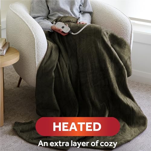 Sunbeam Warm and Cozy Electric Blanket for Couch and Bed, 50" x 60", 4 Heat Settings